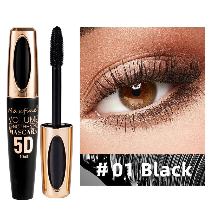 5D Silk Waterproof, Non-caking, and Prolonged Mascara.