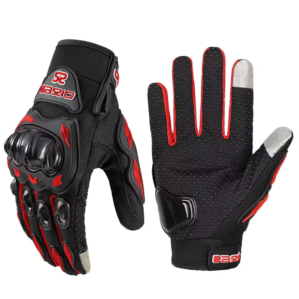 Motorcycle Gloves for Men & Women – Full Finger Touchscreen Riding Gloves for Motorbike